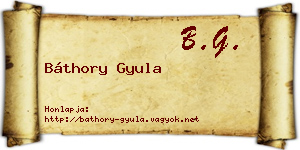 Báthory Gyula névjegykártya