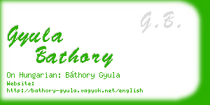 gyula bathory business card
