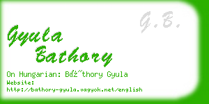 gyula bathory business card